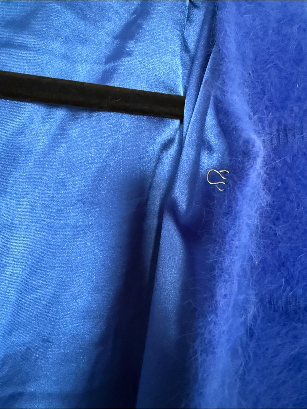 Mosiqina 100% Mink Cashmere Blue Cropped Jacket Silk Lined Women’s Small - Picture 5 of 8